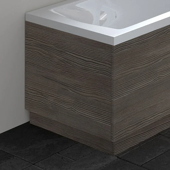 Hudson Reed Grey Avola 750 End Straight Bath Panel - Victorian Plumbing