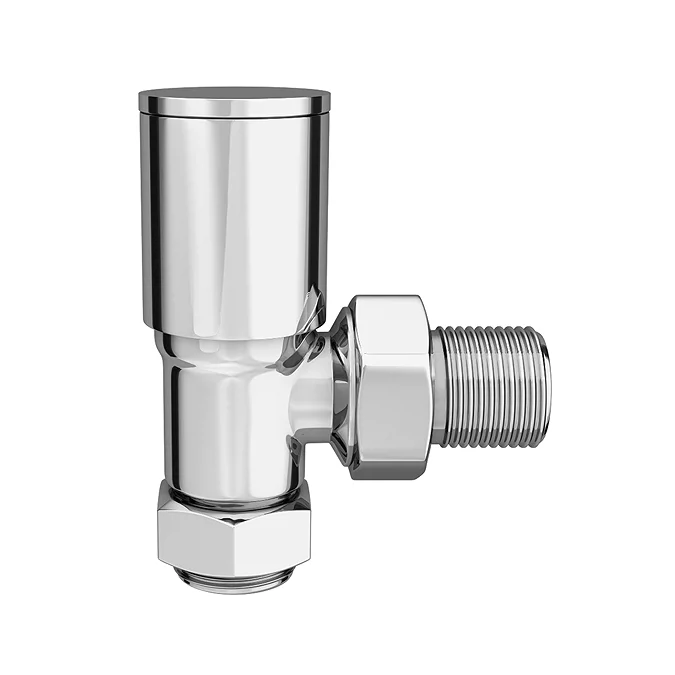 Arezzo Modern Angled Radiator Valves And Pipe Set - Chrome - Victorian ...