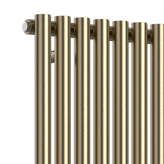 Arezzo Brushed Brass Vertical Round Bar Radiator 1600 X 480mm ...