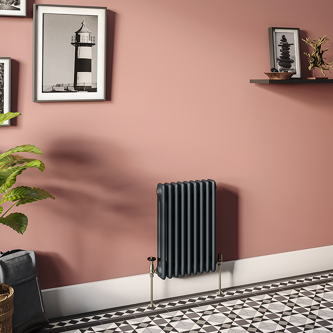 Corner Rounded Radiator Anthracite Keswick 600 X 425mm Radiator Anthracite 2 Column - Victorian Plumbing