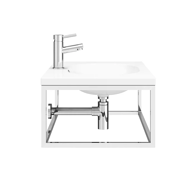 Arezzo 700 Wall Hung Basin With Chrome Towel Rail Frame - Victorian ...