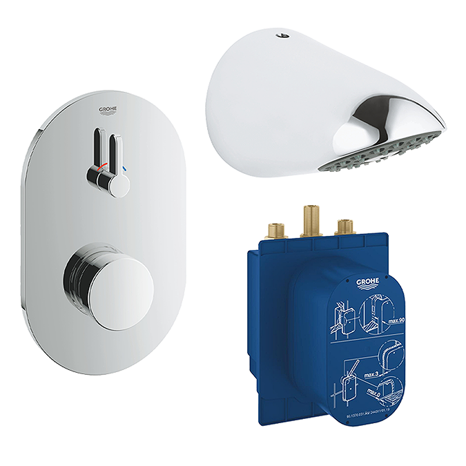 Grohe Push-Button Self-Closing Concealed Shower Set With Adjustable ...