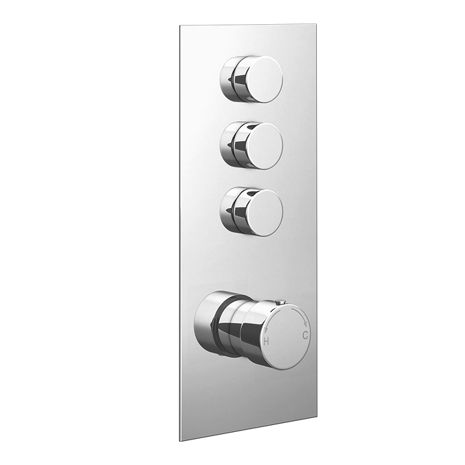 Cruze Triple Modern Round Push-Button Shower Valve With 3 Outlets ...