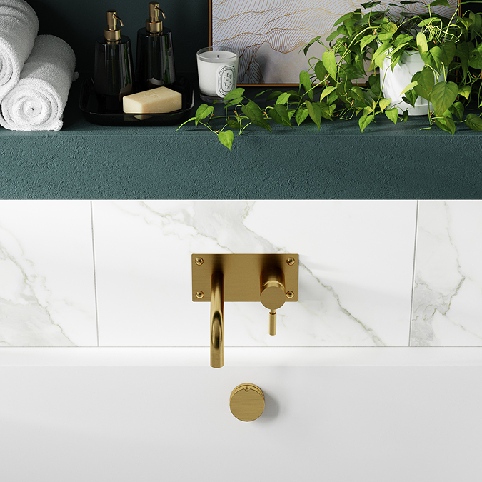 Hudson Reed Tec Single Lever Wall Mounted Bath/Basin Filler - Brushed ...