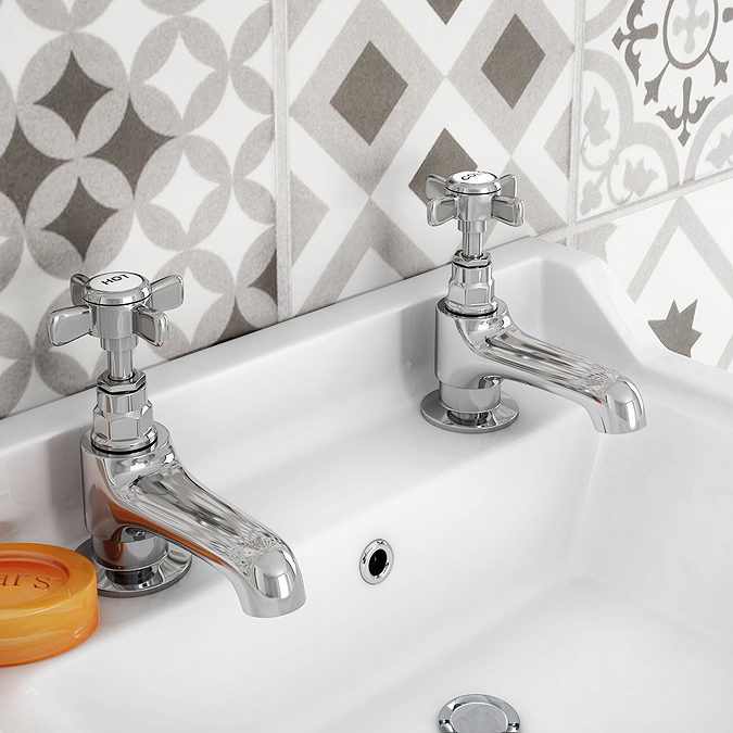 Regent Traditional Basin Taps - Chrome - Victorian Plumbing