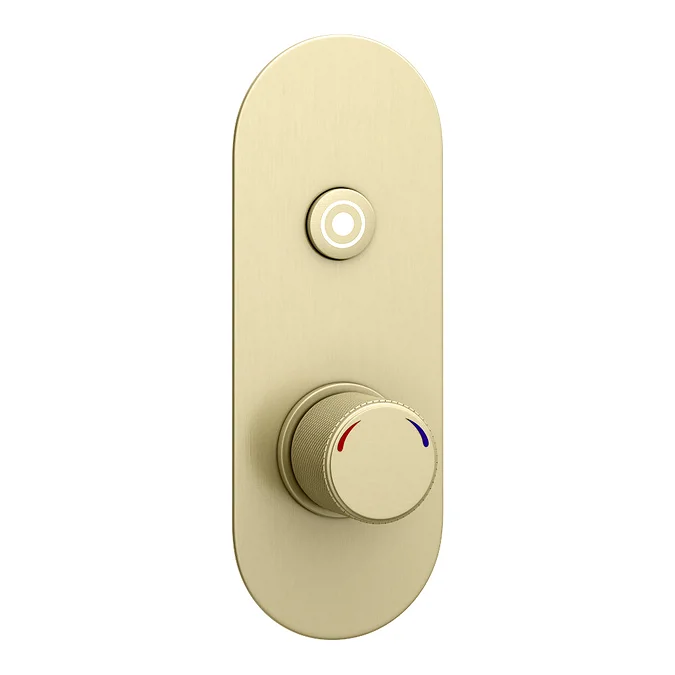 Arezzo Brushed Brass Push-Button Shower With Rainfall Shower Head ...