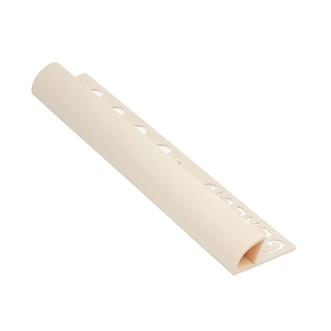 Genesis 10mm Soft Cream PVC Round Edge Regular Tile Trim - 2.5 Length ...