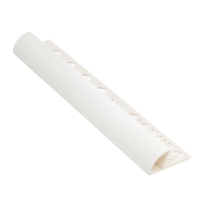 Genesis 10mm White PVC Round Edge Regular Tile Trim - 2.5m Length ...