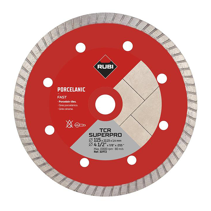 Rubi Turbo TCR Porcelain Tile Diamond Blade - 115mm - Victorian Plumbing
