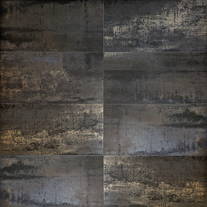 Metallic Graphite Tile Korten Graphite Oxide Metal Effect Wall & Floor Tiles - 300 X 600mm ...