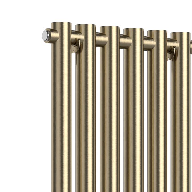 Curved Feature Radiator Venice Brushed Brass Vertical Curved Column Radiator (1600 X 400mm ...