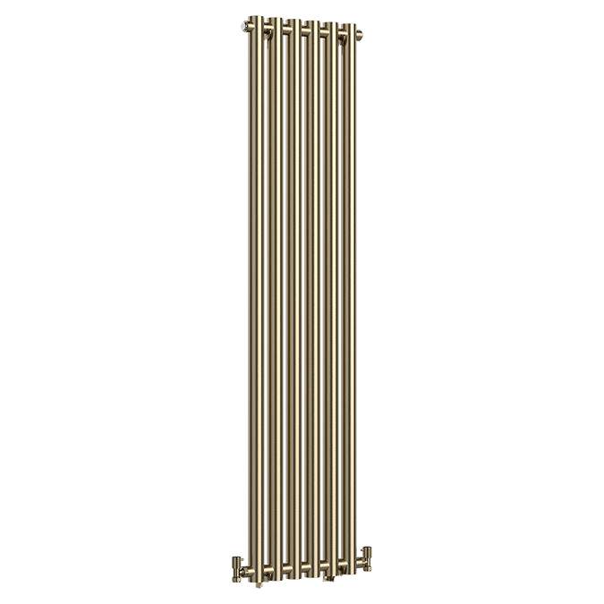 Curvv Radiator Venice Brushed Brass Vertical Curved Column Radiator (1600 X 400mm ...