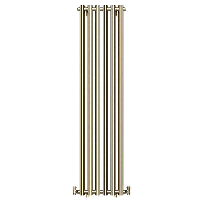 Curved Feature Radiator Venice Brushed Brass Vertical Curved Column Radiator (1600 X 400mm ...
