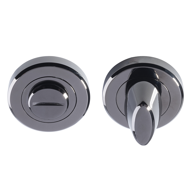 Ellis & Co Round Rose Thumb Turn And Release Door Lock - Black Nickel ...