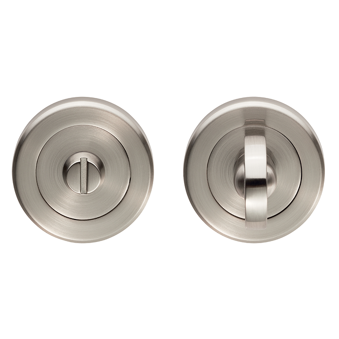 Ellis & Co Round Rose Thumb Turn And Release Door Lock - Satin Nickel ...